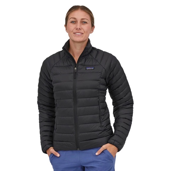 Patagonia Jackets & Blazers - Patagonia Black Down Sweater Jacket with Stand-Up Collar and Fitted Silhouette